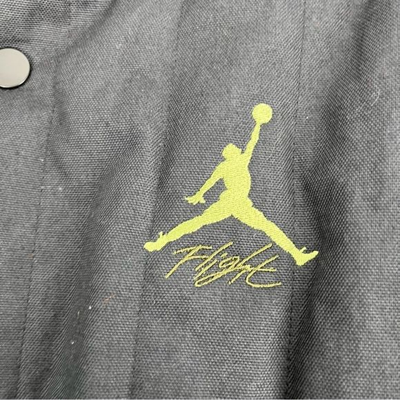 Nike Air Jordan Jacket Mens Medium Black Green Flight Heritage Reversible Liner - Picture 12 of 13
